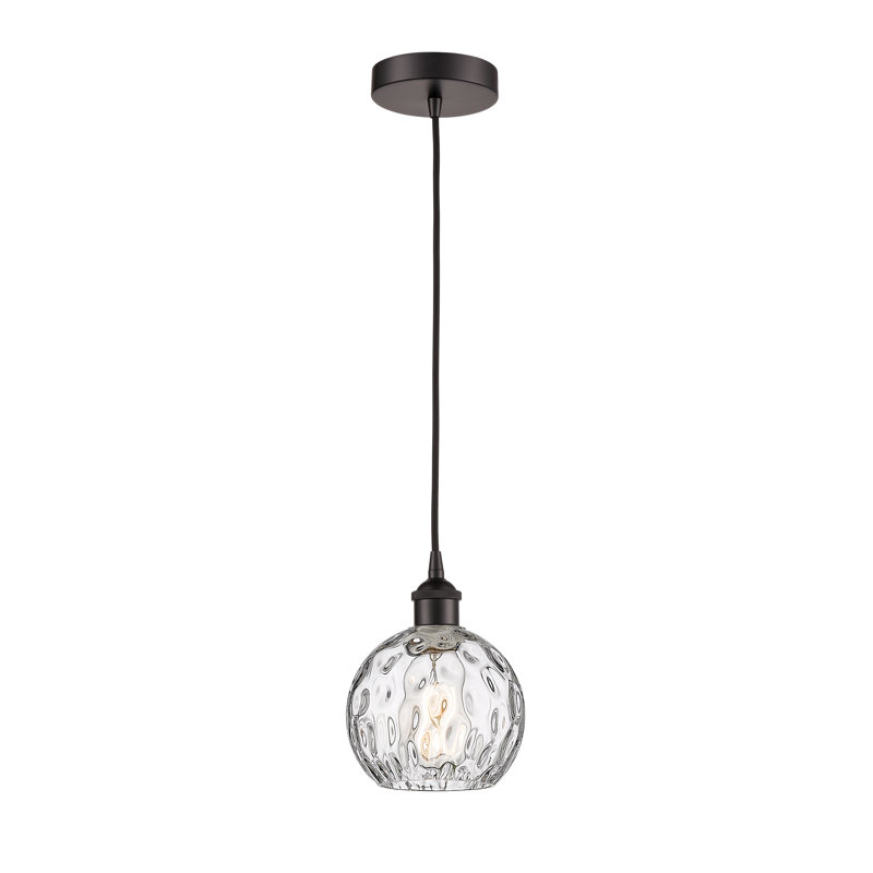 Luminaire suspendu simple à 1 lumière Ralph, H 8,75 po x l 6 po x P 6 po, Bronze huilé