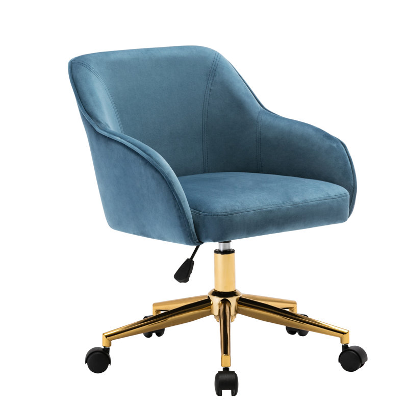 Jace Velvet Office Chair, Blue