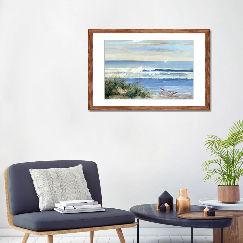 «Beach Combers» par Sally Swatland - reproduction d'art, Papier dans un cadre photo, H 24 po x l 32 po