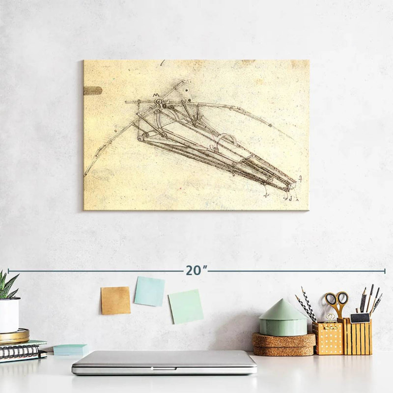 Laelle Design For A Flying Machine, 8" H x 12" W