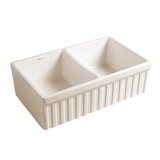 FarmhausQuatro 33" x 20" Double Bowl Front Apron Fireclay Sink