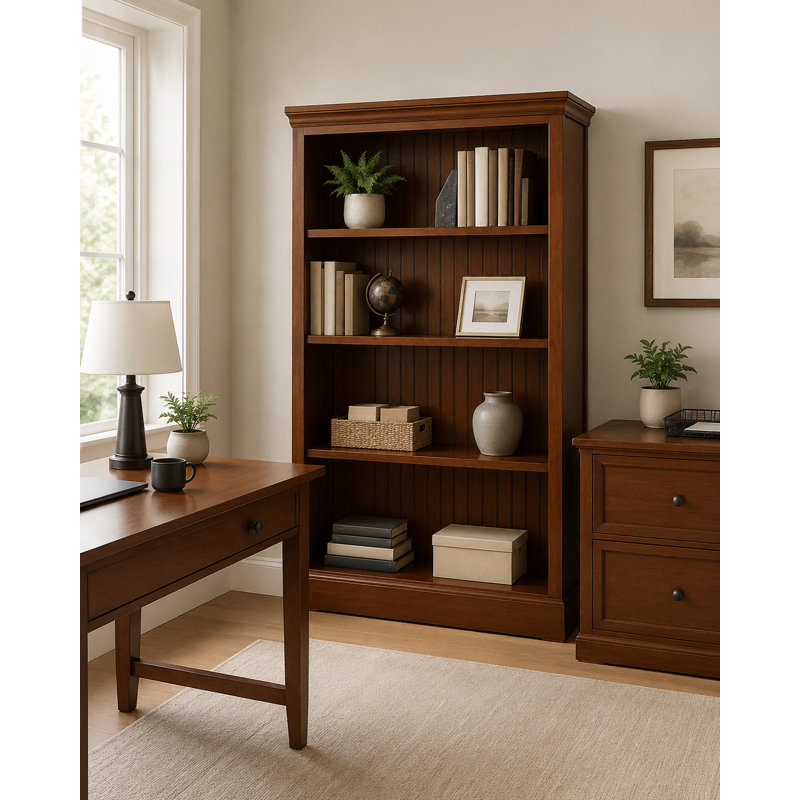 Bibliothèque standard Sherita, Mousse au chocolat, (3 tablettes) H 60 po x l 32 po x P 14,25 po