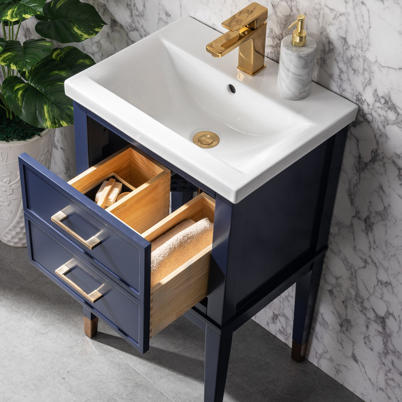 Ensemble de meuble-lavabo simple 20 po Deon, bleu