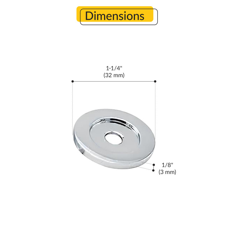 Ensemble de rondelles en acier inoxydable 4 pièces Brixwell 22-266bch et finition en chrome brillant, Chrome brillant