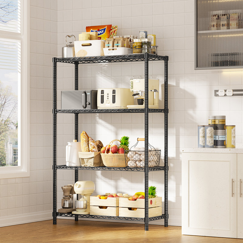 Height-Adjustable Garage Wire Shelving Unit For Kitchen, Laundry Room, Pantry, Warehouse, Basement, 72" H x 48" W x 20" D
