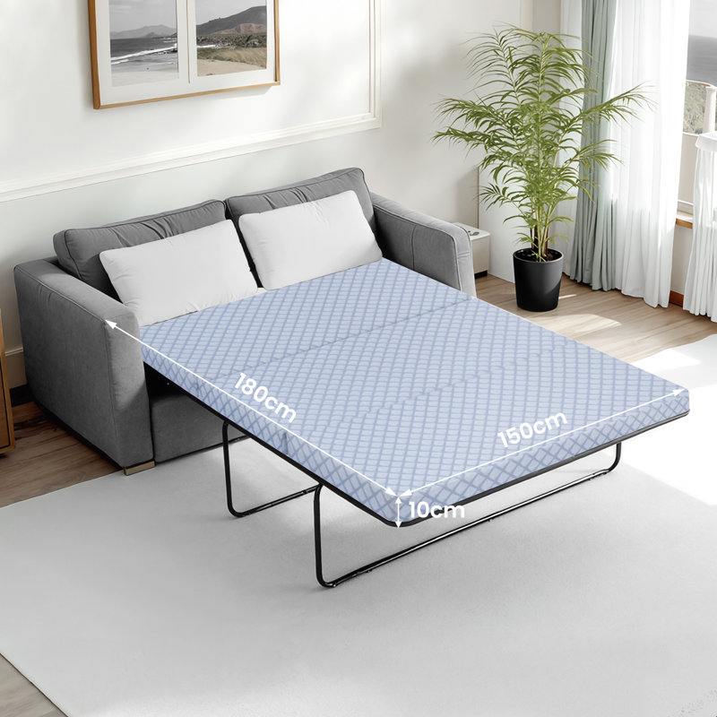 Canapé-lit pliable de remplacement en mousse à mémoire de forme avec matelas à mémoire de forme 4 po, canapé non inclus, Gris