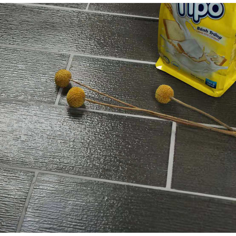 Carrelage en verre à bord droit de qualité supérieure 4 po x 12 po, Gris foncé