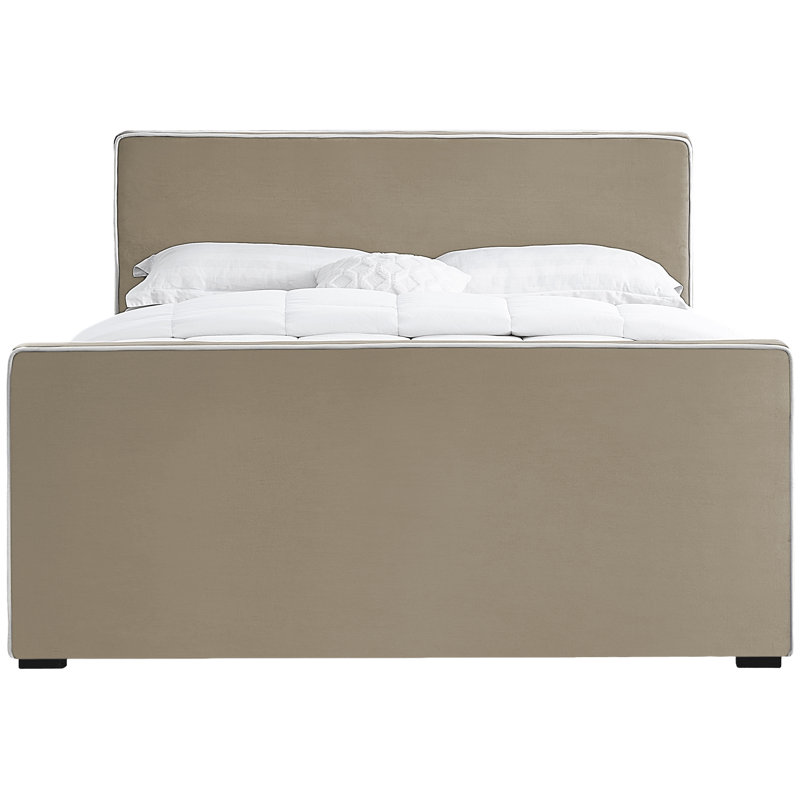 Lit en velours Haneesh, Queen, Velours beige
