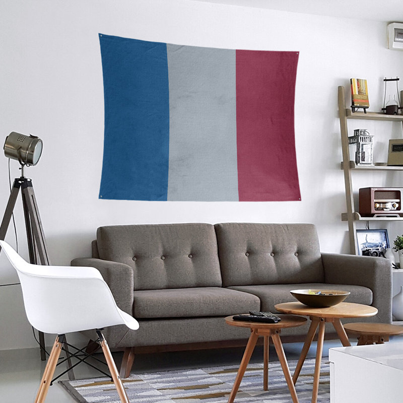 Tapisserie de polyester Colorado, H 68 po x l 80 po, Bleu / argenté / bourgogne