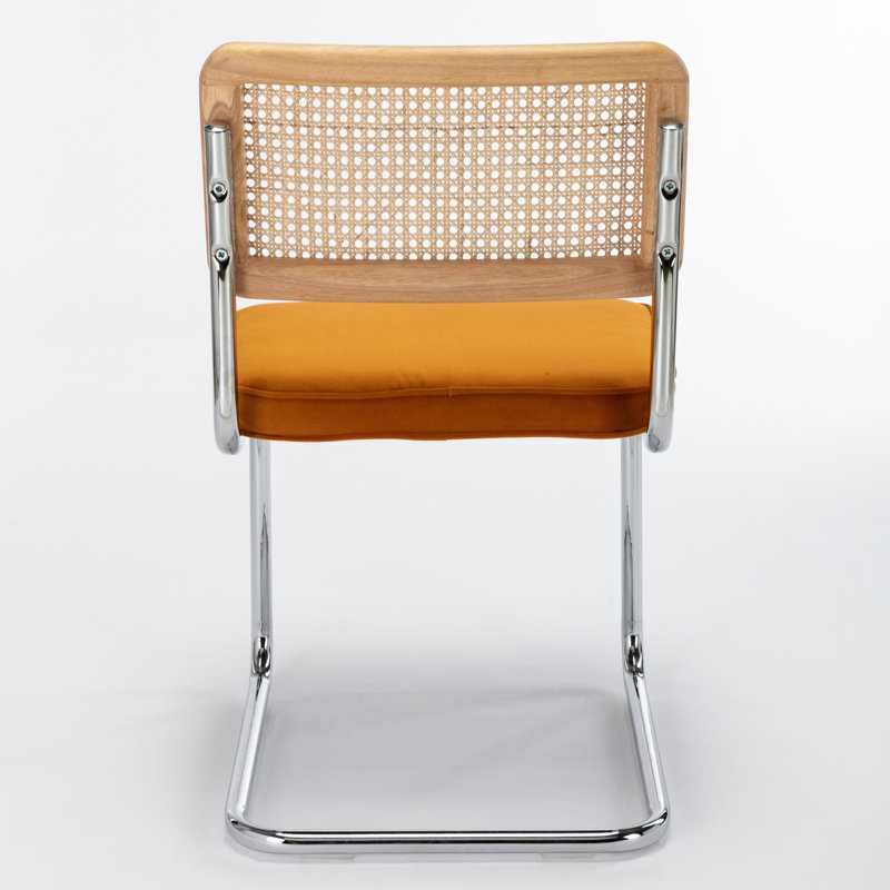 Chaise d'appoint en velours Walsh, Velours cognac