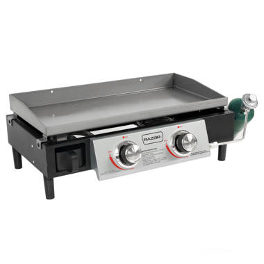 VEVOR Flat Top Griddle Grill & Propane Fueled 2 Burners Stove Stainless  Steel with 4 Spatula & Scraper, 32 x 17