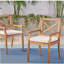 CHAISE DE SALLE À MANGER PERLA, 2PCS avec 2 coussins crème, pour cour, bord de piscine, jardin