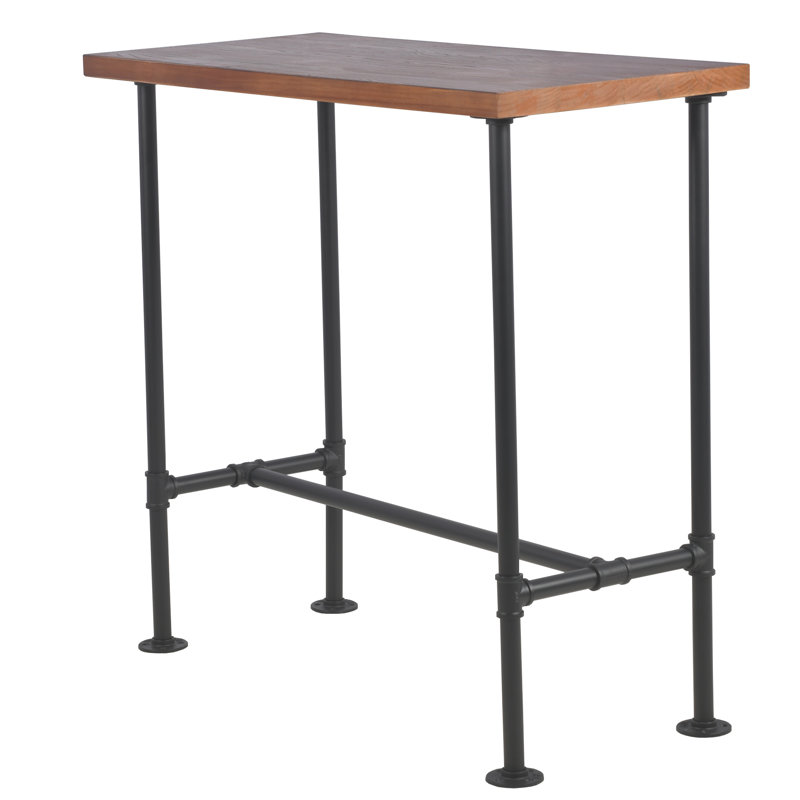 Ellyce Pine Solid Wood Top Metal Base Dining Table