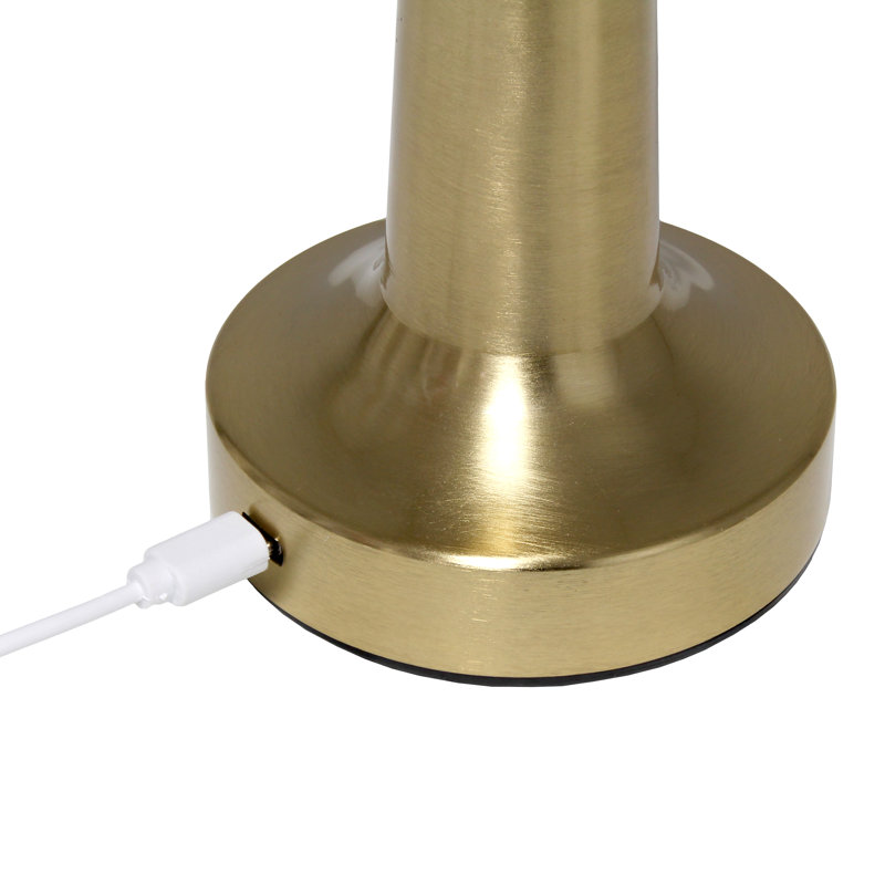 Gold Mini Metal Mushroom Cordless Touch Desk Lamp