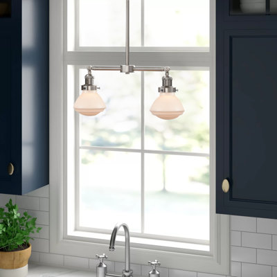 Luminaire suspendu linéaire à 2 lumières pour îlot de cuisine Chesterville