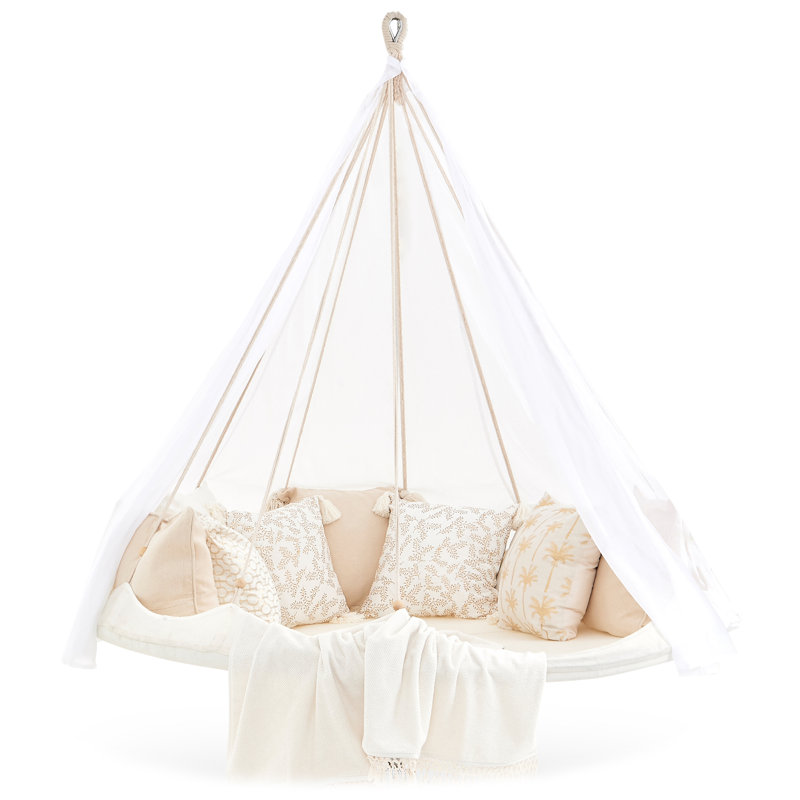 Joana 4 Person Porch Swing, White