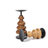 Set of 2 Metal and Birch Wood Tall Candle Holders