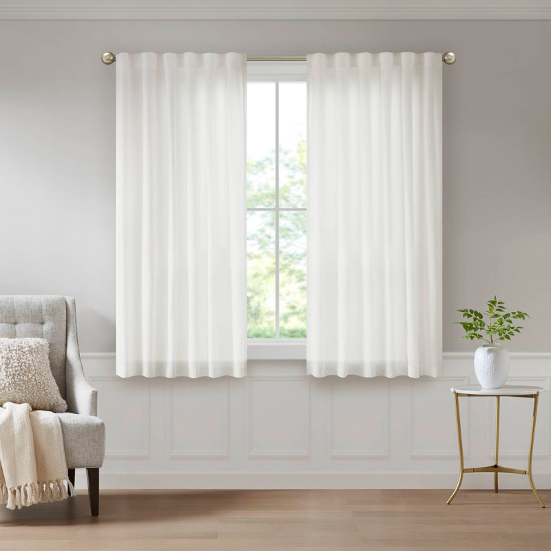 Privacy Rod Pocket With Back Tab Curtain Pair, Light-Filtering And Airy Design For Daytime Use, 52X84 Inches