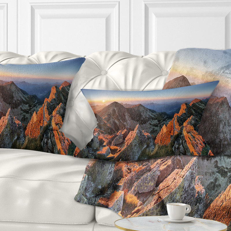Coussin Majestic Sunset in Fall Mountains