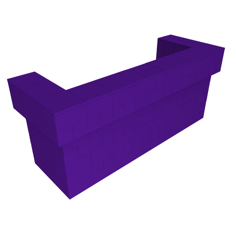 Ensemble de bar / comptoir en porte-à-faux 2 couches EverBlock, Noir, H 43 po x l 102 po x P 24 po