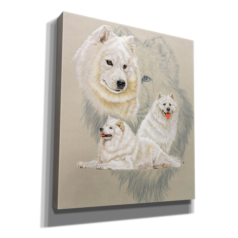 «Samoyède sur toile» par Barbara Keith, H 30 po x l 26 po x P 1,5 po