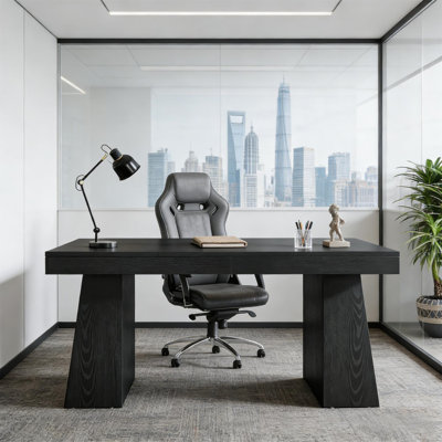 Wood Workstation Desk (Not Include Stools)