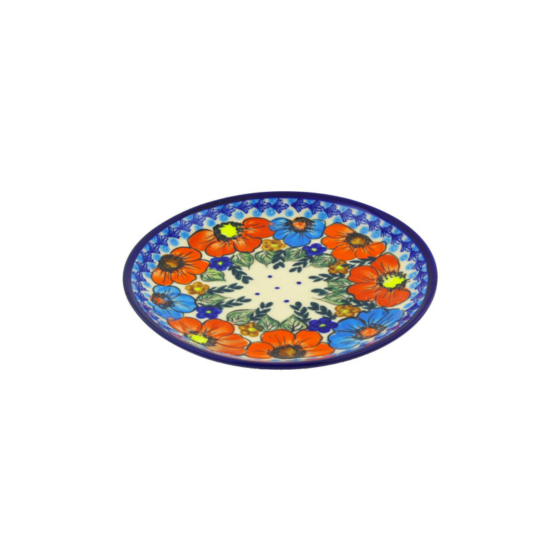 Assiette d’apéritif de poterie polonaise 8 po