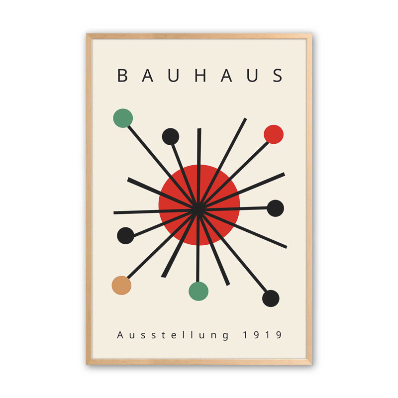 Éclat audacieux du Bauhaus, Érable brut encadré, H 37 po x l 25 po