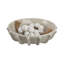 Bol rond rond avec rebord festonné - Décoration intérieure moderne pour table d'entrée, style tablette ou salon - 16 po, taupe