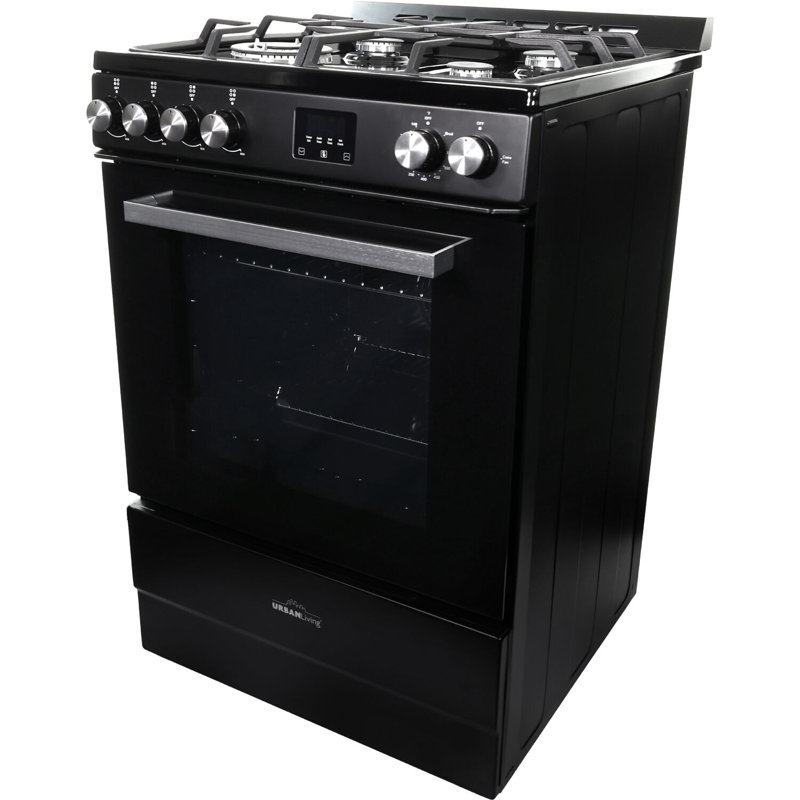 Urban Living 24-in. 4 Element Freestanding Range, Natural Gas, Black