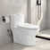 Grosofi 1.1/1.6 GPF Dual Flush Compact Elongated One-Piece Toilet in White for Space Saving (Seat Included)