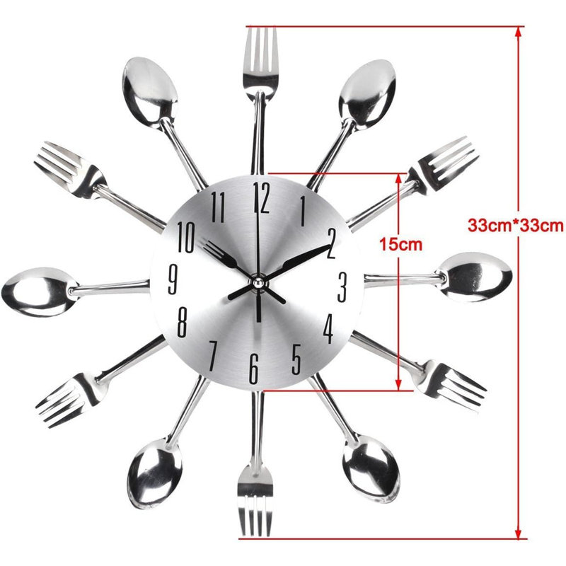 Metal Wall Clock, Silver