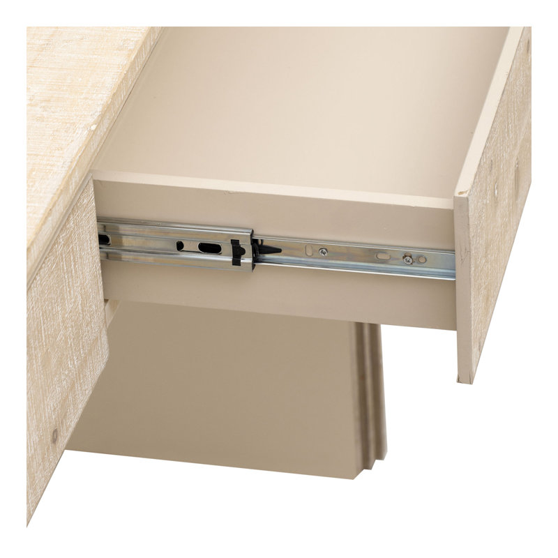 Console à silhouette rétro unique avec style ouvert, deux tiroirs supérieurs pour l'entrée, la salle à manger et le salon (bois naturel délavé)