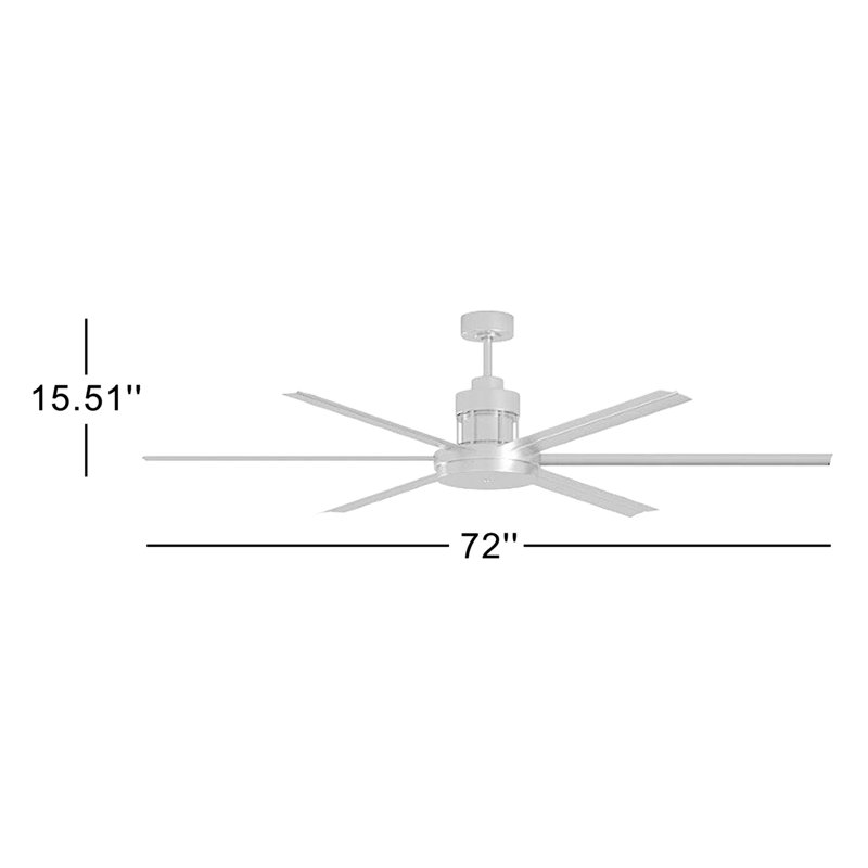 Ventilateur de plafond standard à 6 pales de 72 po avec télécommande et commande murale, Espresso