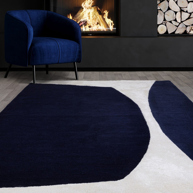 Corel Geometric Handmade Hand Tufted Navy Area Rug, Rectangle 160 x 230cm