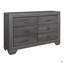 Commode en bois à finition grise 1Pc de 6 tiroirs au design contemporain