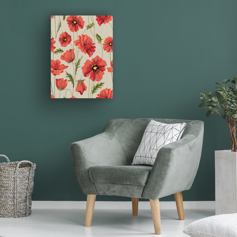 Art sur toile «Fiona Stokes-Gilbert Coquelicots», H 19 po x l 14 po