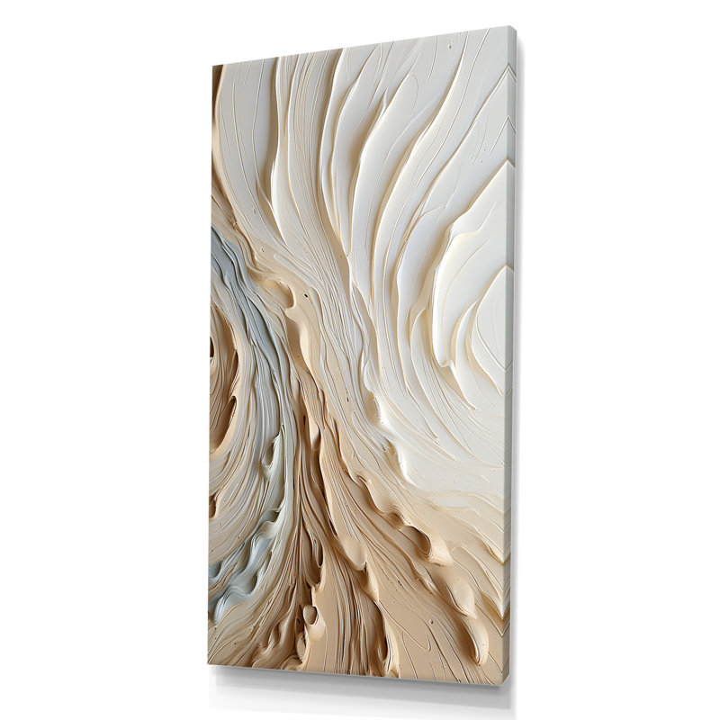 Reproduction d'art sur toile, blanc et or champagne III, Toile tendue, H 60 po x l 28 po x P 1,5 po