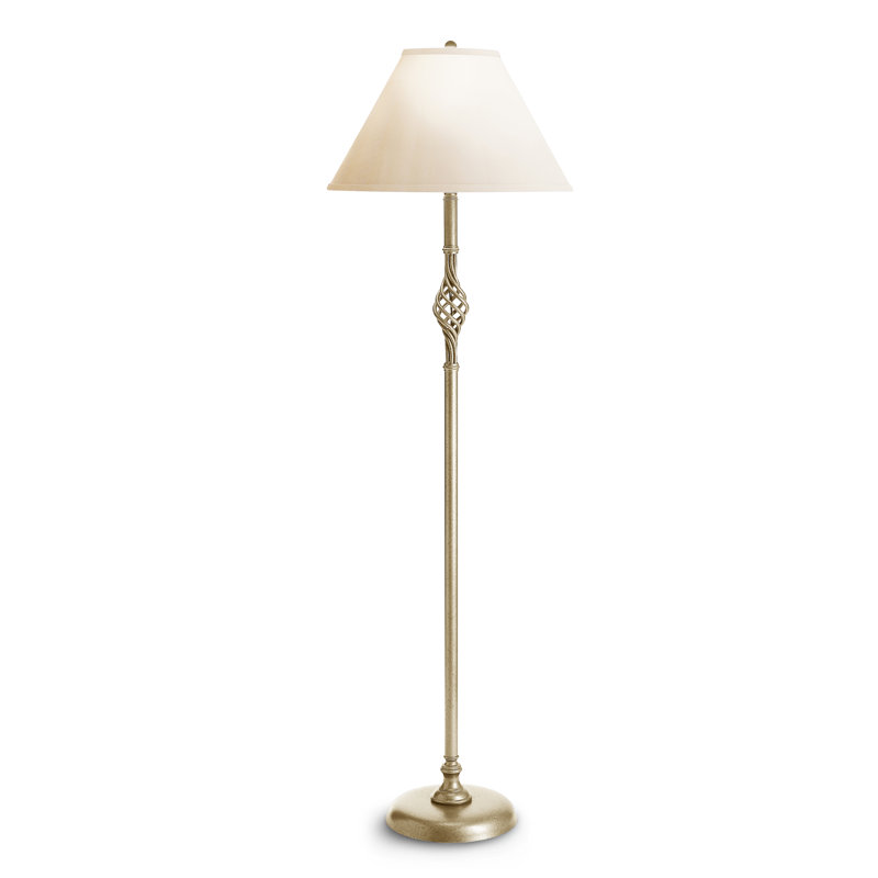 Twist Basket 45" Floor Lamp, Soft Gold, Natural Anna