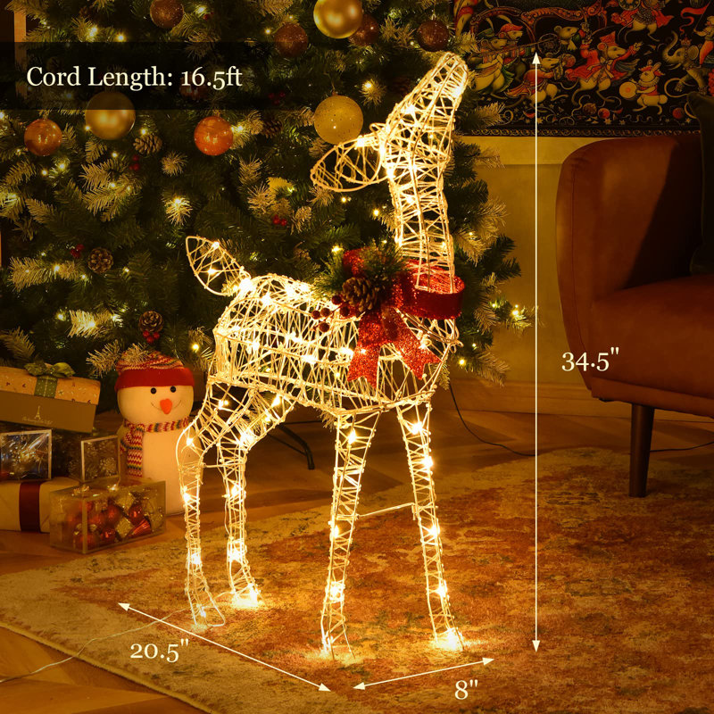Présentoir de renne de Noël illuminé