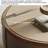 Italian round saddle leather coffee table set