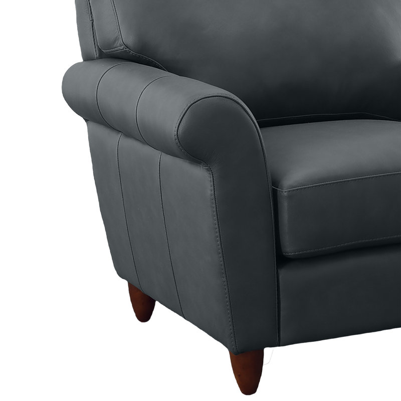 Canapé modulaire en cuir véritable Cherish, Face à la gauche, Cuir véritable bleu