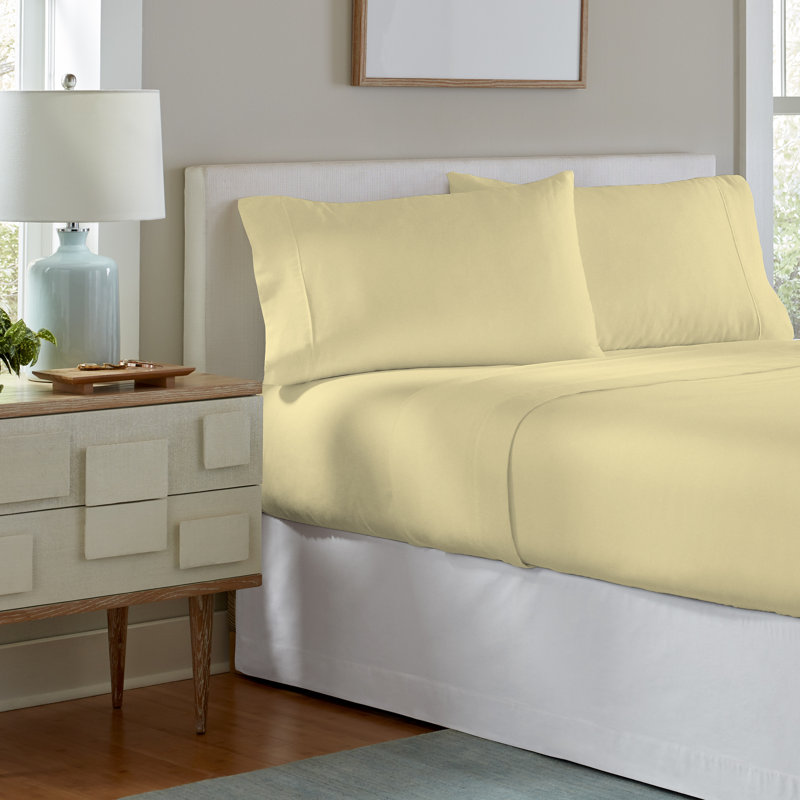  Ensemble de literie 100% flanelle à densité de tissage 175 fils 175 fils, Ensemble de draps pour lit double + un drap-housse