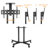Aivils Black Adjustability Multi Screen Floor Stand Mount for Greater Than 50" with Shelving, Holds up to 50 kg.