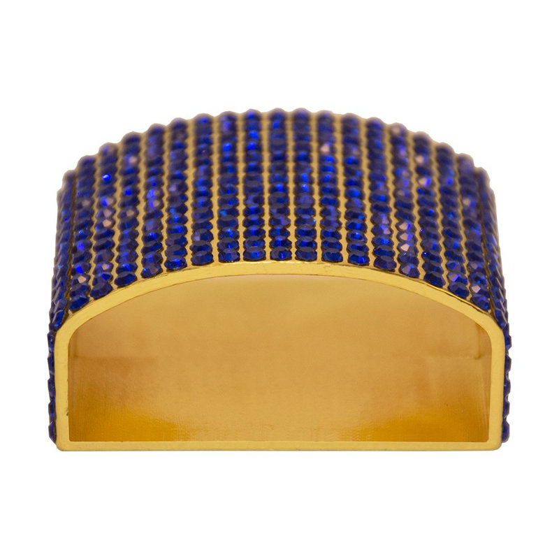 Crystal Studded Napkin Rings Gift Box, Dark Blue