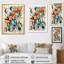 Bleu et orange géométrique équilibre I - salon moderne d'art mural géométrique-977294673-977294678