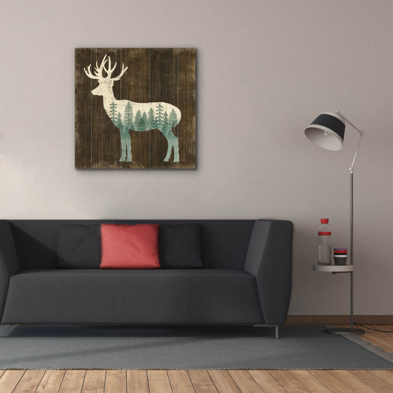 "Epic Graffiti", "Simple Living Deer Silhouette" par Michael Mullan, art mural sur toile, H 37 po x l 37 po x P 1,5 po