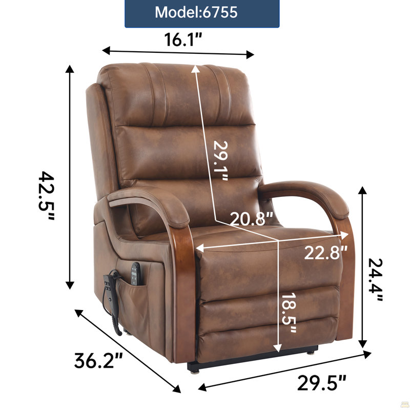 Fauteuil inclinable électrique à deux moteurs Power Brown, Brun