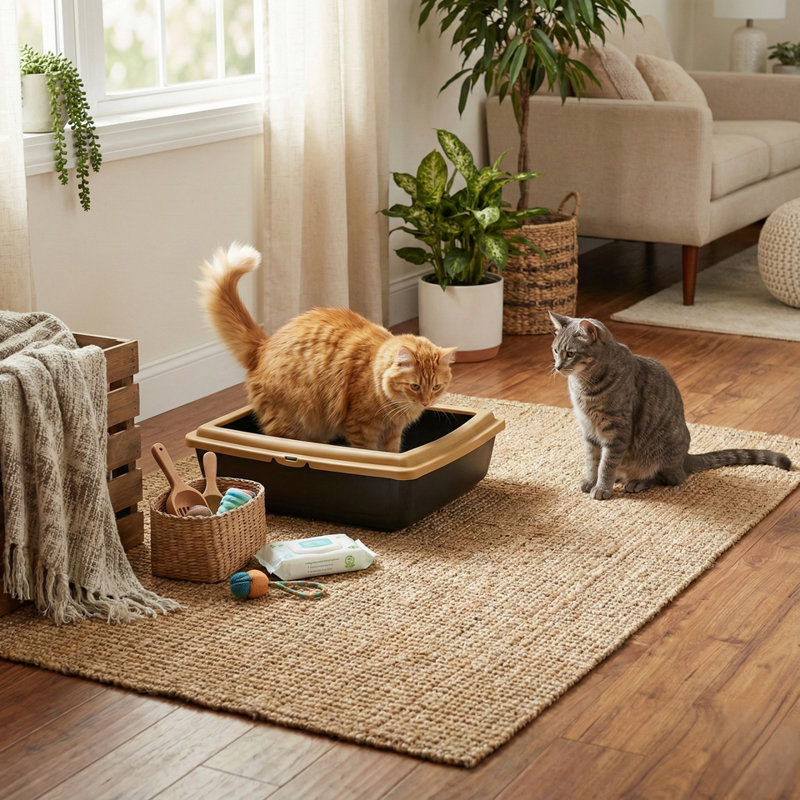 Plastic Litter Box, Mustard