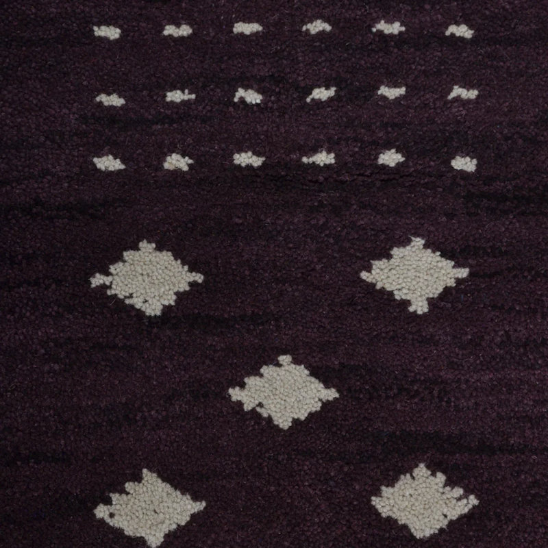Anley Hand Knotted Loom Wool Eco-Friendly Area Rugs - Rectangle, Purple Color, Contemporary Modern Design, High Pile Thick Handmade Anti Skid Area Rugs for Living Room, Bed Room